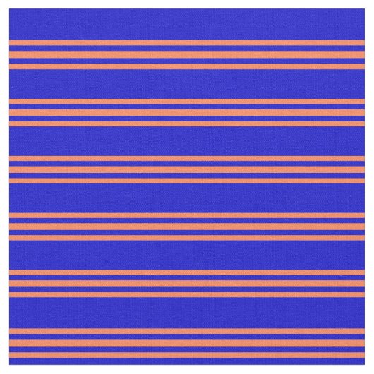 青と珊瑚の色ストライプの付け/裏模様 ファブリック (クローズアップ)