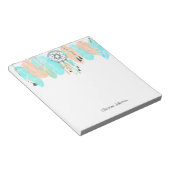 青と珊瑚羽ドリームキャッチャー ノートパッド (アングル)