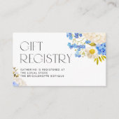 青と白あじさい赤ちゃんシャワーのレジストリ エンクロージャーカード (正面)