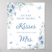 青と白いくつのキスブライダルシャワーゲーム ポスター (正面)