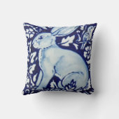 青と白うさぎアクセント枕デコバルト クッション (裏面)