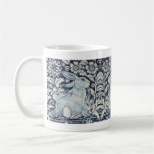 青と白うさぎ家族フローラ巻バニー コーヒーマグカップ (左)