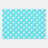 青と白かわいいギフトラッパー（疑問符） ラッピングペーパーシート (正面3)