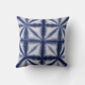 青と白しぼりシェイプ絞り染めモノグラム名 クッション (裏面)