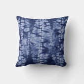 青と白しぼり葉絞り染めモノグラム名 クッション (裏面)