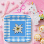 青と白とエデルワイスオクトーバーフェスト ペーパープレート (パーティー)