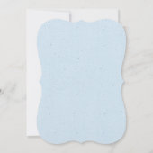 青と白と茶色のフローラ結婚の花束 セーブザデート (裏面)