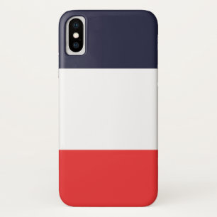 青と白と赤のストライプ ストライプ柄 iPhone X ケース