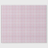 青と白と赤のパグ柄 ラッピングペーパー (フラット)