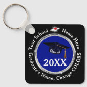 青と白と黒と白と卒業パーティーの好意を キーホルダー (正面)