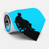 青と白と黒シェークスピアのシルエット ネクタイ (ロール)