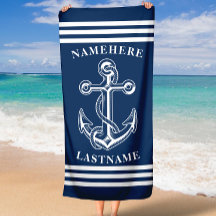 青と白のいかりとロープ名前をカスタムする文字