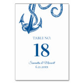 青と白のいかり表番号 テーブルナンバー (裏面)