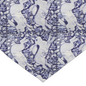 青と白のうさぎタイルデコールコバルトデダム ショートテーブルランナー (コーナー)