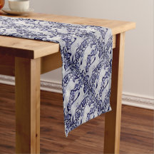 青と白のうさぎタイルデコールコバルトデダム