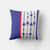 青と白のおもしろい ストライプ クッション (裏面)