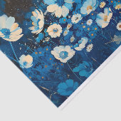 青と白のかわいらしフローラの離れ切り離し143 薄葉紙 (詳細)