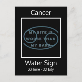 青と白のがん〔占星術の〕十二宮図徴候おもしろい引用文 ポストカード