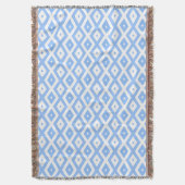 青と白のひし形 スローブランケット (正面縦)