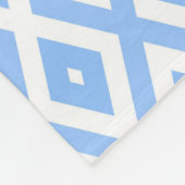 青と白のひし形 フリースブランケット (角)