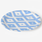 青と白のひし形 ペーパープレート (アングル)