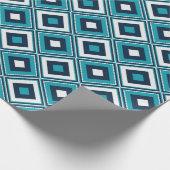 青と白のひし形 ラッピングペーパー (角)