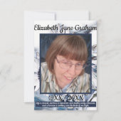 青と白のひまわりアートと写真と引用文 サンキューカード (正面)