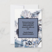 青と白のひまわりアートと写真と引用文 サンキューカード (裏面)