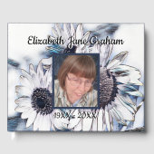 青と白のひまわりアート |写真 |葬儀 ゲストブック (正面)