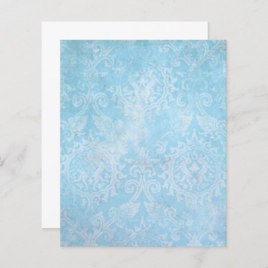 青と白のぼんやりとしたシャビーな装飾紙 (正面/裏面)