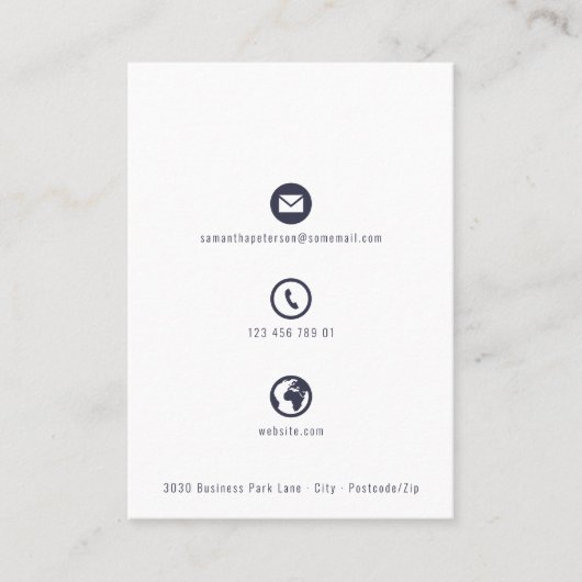 青と白のアイコンの金ゴールド縁ど名刺 名刺 (正面)