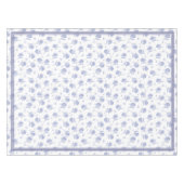 青と白のアジサイの植物学的なトイレ柄 テーブルクロス (正面(横))
