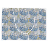 青と白のアジサイエレガントズ ラージペーパーバッグ (裏面)