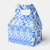 青と白のアズレジョスペインのアズール模様 フェイバーボックス (裏面サイド)