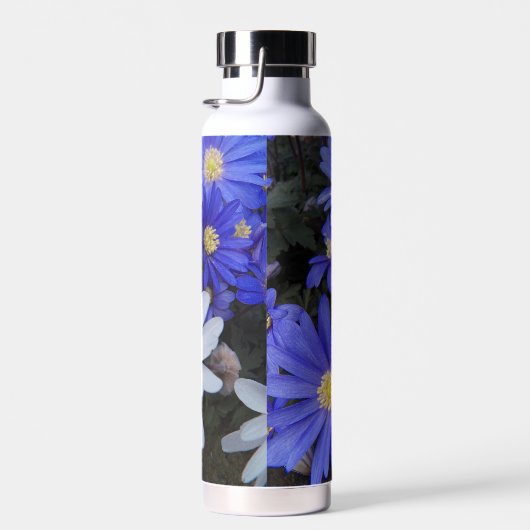 青と白のアネモネスフローラ ウォーターボトル (右面)