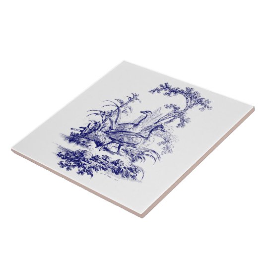 青と白のアヒル タイル (側面)