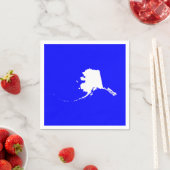 青と白のアラスカ スタンダードカクテルナプキン (インサイチュ)