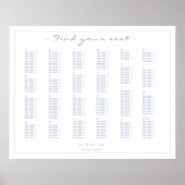 青と白のアルファベット結婚の座席表ポスター ポスター (正面)