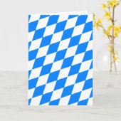 青と白のアーガイル柄 カード (黄色い花)