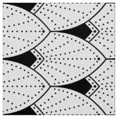 青と白のアールデコ幾何学的パターン ファブリック (見本)