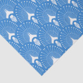 青と白のアールデコ模様 薄葉紙 (詳細)