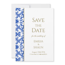 青と白のイタリアンウェディング・セーブ・ザ・デート