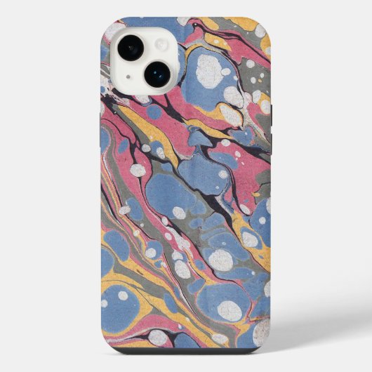 青と白のイタリアン大理石パターン iPhoneケース (裏面)