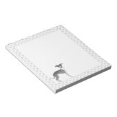 青と白のイタリアン肉足のグレイハウンド犬 ノートパッド (アングル)