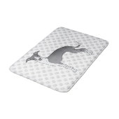 青と白のイタリアン肉足のグレイハウンド犬 バスマット (アングル)