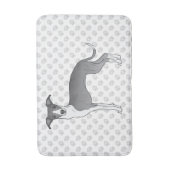 青と白のイタリアン肉足のグレイハウンド犬 バスマット (正面縦)