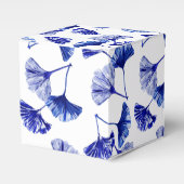 青と白のイチョウ葉 フェイバーボックス (正面サイド)