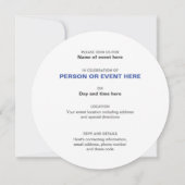 青と白のインフィニティラウンド招待状 招待状 (裏面)