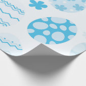 青と白のイースターエッグ ラッピングペーパー (角)