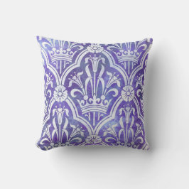 青と白のウィリアム・モリスヴィンテージリバーシブル クッション